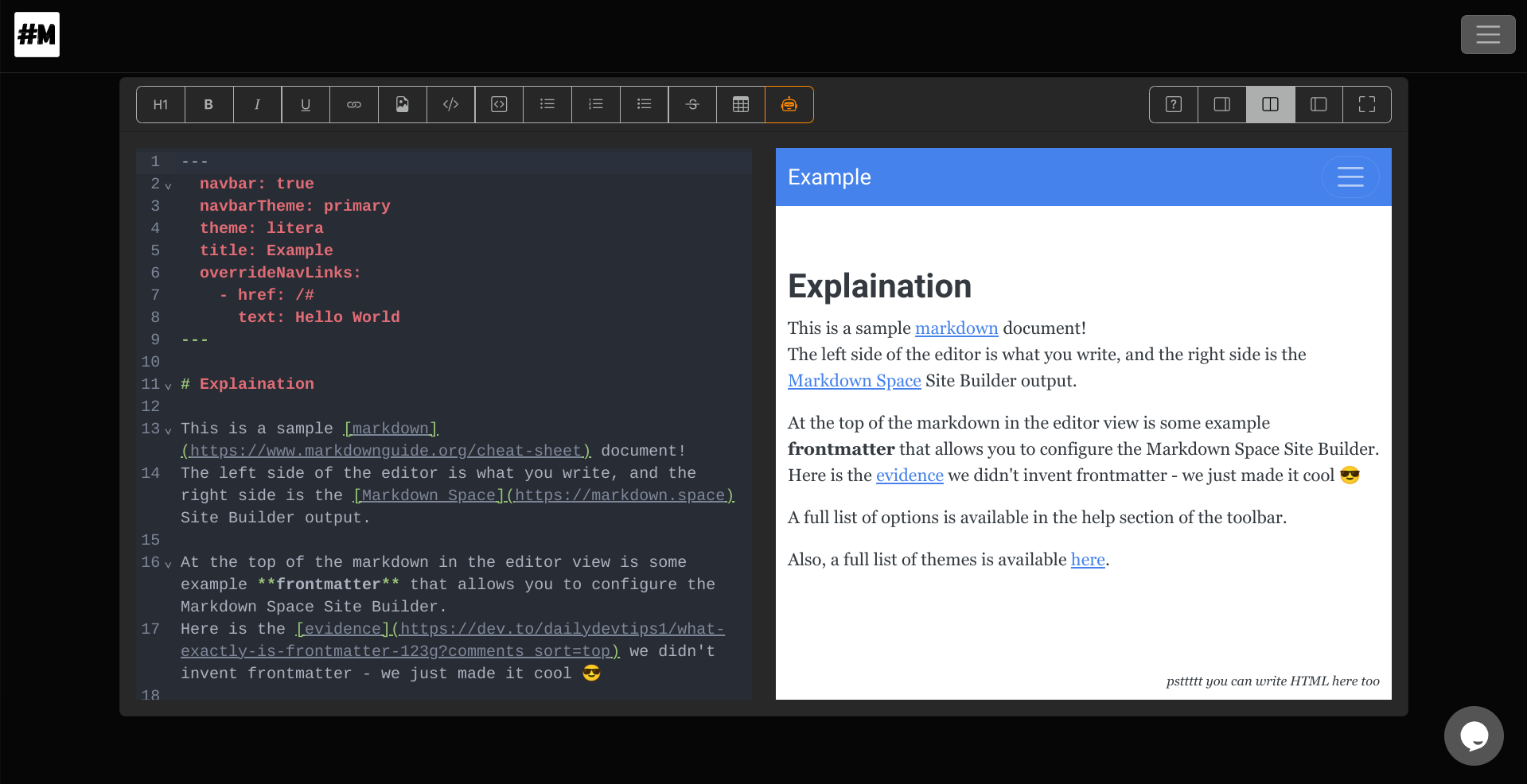 Markdown Space